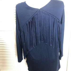 Blue Fringe Dress or Long Shirt